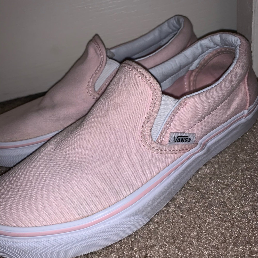 Light Pink Womens Slip On Vans